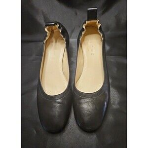 Everlane THE DAY HEEL Black Italian Leather Shoes Slip On Dress Career Size 6